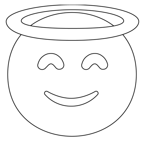 Smiling Face With Halo Emoji Coloring Page